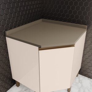 Tampo para Balcão Canto Oblíquo 100% MDF Aurora Espresso Móveis