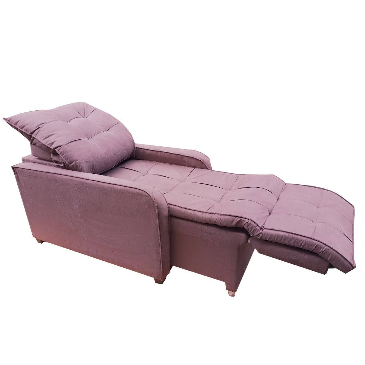 Poltrona Retratil e Reclinavel Com Rodape Regulavel Azera Rose - 2