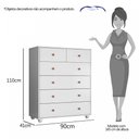 Ver imagem 3 de Cômoda 6 Gavetas Vittoria - Albatroz Móveis - Branco Fosco