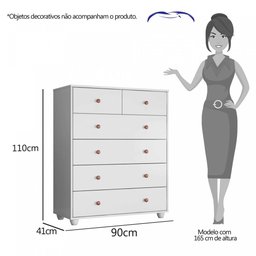 Cômoda 6 Gavetas Vittoria - Albatroz Móveis - Branco Fosco - 3