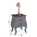 Ver imagem 4 de Mesa de Cabeceira Bombê com 2 Gavetas 1026 Linz Móveis - Cinza/imbuia Glazer