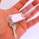 Ver imagem 3 de Kit 100 Chaveiro de Plástico Branco com Abertura e Etiqueta Pautada para Identificação