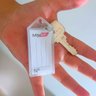 Kit 100 Chaveiro de Plástico Branco com Abertura e Etiqueta Pautada para Identificação - 4