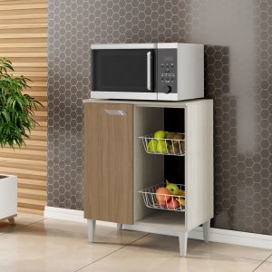 Fruteira com 1 Porta e 2 Cestos 0,63 Cm Esmeralda Hr Móveis