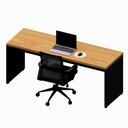 Ver imagem 4 de Mesa Escritório 1,80m X 0,60m Pé Painel e Cadeira Diretor F5 Cor:freijó com Preto