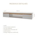 Ver imagem 3 de Rack Suspenso MDF 136cm Clean Sala Moderna Branco E Amadeirado