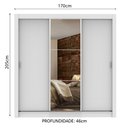 Ver imagem 3 de Guarda-Roupa Casal Madesa Lyon Plus 3 Portas de Correr com Espelho 4 Gavetas Branco Cor:Branco