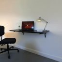 Ver imagem 1 de Mesa Retrátil Preta 50x40: Compacta e Elegante para Cozinha, Escritório e Home Office