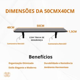 Mesa Retrátil Preta 50x40: Compacta e Elegante para Cozinha, Escritório e Home Office - 4