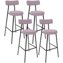 Ver imagem 1 de Kit 04 Banquetas Altas Bar Cozinha Sala De Jantar Em Aço Milão L02 Suede Rosê - Lyam Decor