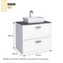 Ver imagem 4 de Gabinete Para Banheiro Em Aço Com Tampo Em Vidro Temperado Sem Cuba Odin