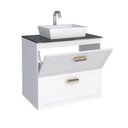 Ver imagem 2 de Gabinete Para Banheiro Em Aço Com Tampo Em Vidro Temperado Sem Cuba Odin