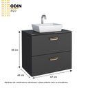 Ver imagem 4 de Gabinete para Banheiro em Aço com Tampo em Vidro Temperado sem Cuba Odin Preto