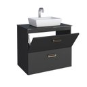 Ver imagem 2 de Gabinete Para Banheiro Em Aço Com Tampo Em Vidro Temperado Sem Cuba Odin