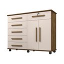 Ver imagem 2 de Cômoda 6 Gavetas e Sapateira Gran Luxo - Canela/off White