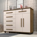 Ver imagem 1 de Cômoda 6 Gavetas e Sapateira Gran Luxo - Canela/off White