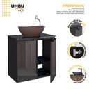 Ver imagem 6 de Gabinete Para Banheiro Em Aço 2 Portas Com Tampo De Vidro E Porta De Vidro Sem Cuba Umbu