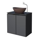 Ver imagem 3 de Gabinete Para Banheiro Em Aço 2 Portas Com Tampo De Vidro E Porta De Vidro Sem Cuba Umbu