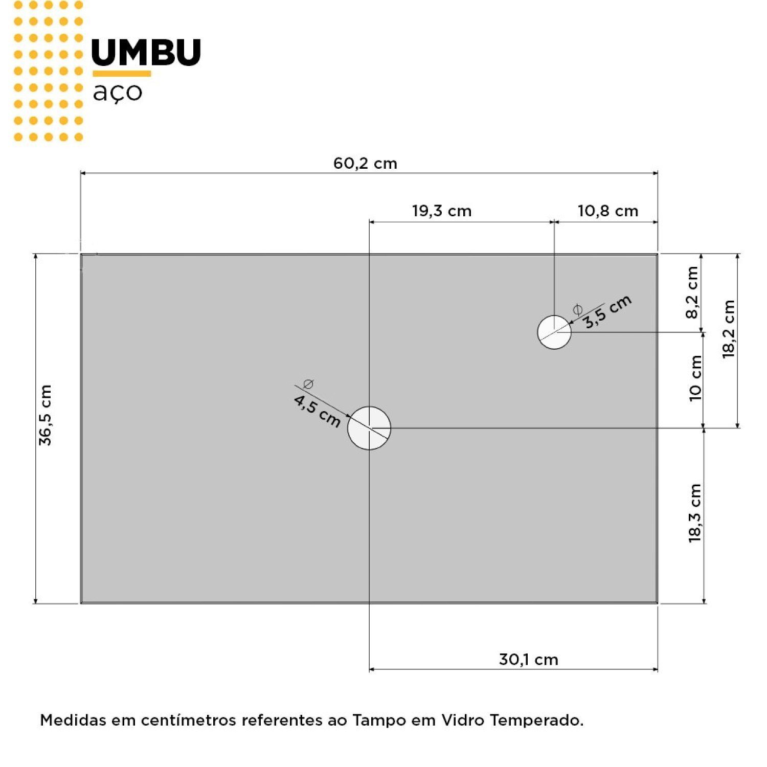 Gabinete Para Banheiro Em Aço 2 Portas Com Tampo De Vidro E Porta De Vidro Sem Cuba Umbu - 5