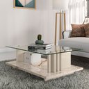 Ver imagem 5 de Mesa de Centro para Sala Frizz Tampo Vidro Calacata Off White Madetec