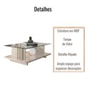 Ver imagem 3 de Mesa de Centro para Sala Frizz Tampo Vidro Calacata Off White Madetec