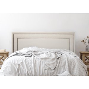 Cabeceira King Estofada para Cama Box com Tachas 193x60cm Reta Luxo Dupla