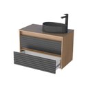 Ver imagem 5 de Gabinete para Banheiro 82cm Osaka Preto/Jequitibá