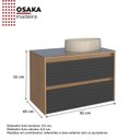 Ver imagem 4 de Gabinete para Banheiro 82cm Osaka Preto/Jequitibá