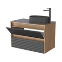 Ver imagem 3 de Gabinete para Banheiro 82cm Osaka Preto/Jequitibá