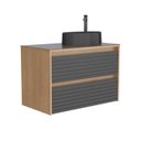 Ver imagem 2 de Gabinete para Banheiro 82cm Osaka Preto/Jequitibá