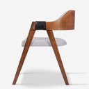 Ver imagem 3 de Poltrona Cadeira Estofada Osvaldina Linho Madeira Eucalipto