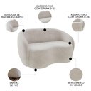 Ver imagem 3 de Sofá 2 Lugares Living Orgânico Sala de Estar 160cm Garbin K04 Veludo Bege - Mpozenato