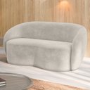 Ver imagem 2 de Sofá 2 Lugares Living Orgânico Sala de Estar 160cm Garbin K04 Veludo Bege - Mpozenato