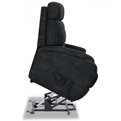 Poltrona do Papai Reclinável com Elevador Lift Pós Cirurgico em Suede Cor Preto- Modelo Florença