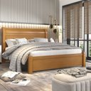 Ver imagem 1 de Cama Casal em MDF Madri Espresso Laranja/Cinamomo