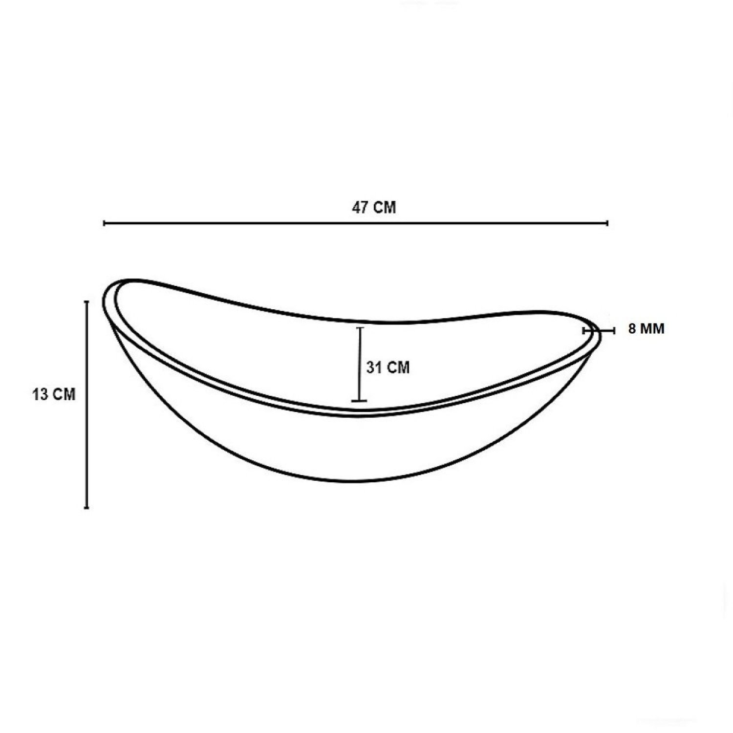 KIT Cuba Vidro Oval 47cm Torneira e Valvula - 3