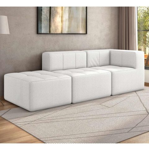 Sofá Modulado 3 Lugares 231cm Espuma D33 Multimóveis Cr45353 Branco