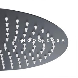 Ducha Chuveiro Redonda Inox 30 cm Curuá Fosco Pingoo - Preto - 4