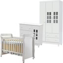 Ver imagem 1 de Quarto de Bebê Mariah 3p com Berço Mirelle Branco Brilho - Carolina