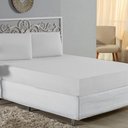 Ver imagem 1 de Jogo de Cama Casal Viúva Nobre 3 Peças Malha 100% Algodão - Branco