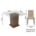 Ver imagem 3 de Conjunto Sala de Janta Mesa Tampo de Vidro 2 Cadeiras Rustic/imperial Ciça Madesa