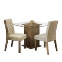 Ver imagem 2 de Conjunto Sala de Janta Mesa Tampo de Vidro 2 Cadeiras Rustic/imperial Ciça Madesa