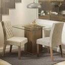 Ver imagem 1 de Conjunto Sala de Janta Mesa Tampo de Vidro 2 Cadeiras Rustic/imperial Ciça Madesa