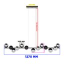 Ver imagem 2 de Lustre Pendente de Teto Modelo Jabuticaba 13 Globos Vidros - Bivolt - Preto/fume