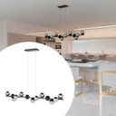 Ver imagem 1 de Lustre Pendente de Teto Modelo Jabuticaba 13 Globos Vidros - Bivolt - Preto/fume