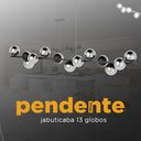 Ver imagem 5 de Lustre Pendente de Teto Modelo Jabuticaba 13 Globos Vidros - Bivolt - Preto/fume