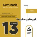 Ver imagem 3 de Lustre Pendente de Teto Modelo Jabuticaba 13 Globos Vidros - Bivolt - Preto/fume