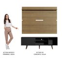 Ver imagem 6 de Rack Madesa Dubai e Painel para TV até 65 Polegadas com Pés Preto/Rustic 8N5Z Cor:Preto/Rustic