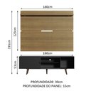 Ver imagem 3 de Rack Madesa Dubai e Painel para TV até 65 Polegadas com Pés Preto/Rustic 8N5Z Cor:Preto/Rustic