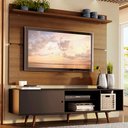 Ver imagem 1 de Rack Madesa Dubai e Painel para TV até 65 Polegadas com Pés Preto/Rustic 8N5Z Cor:Preto/Rustic